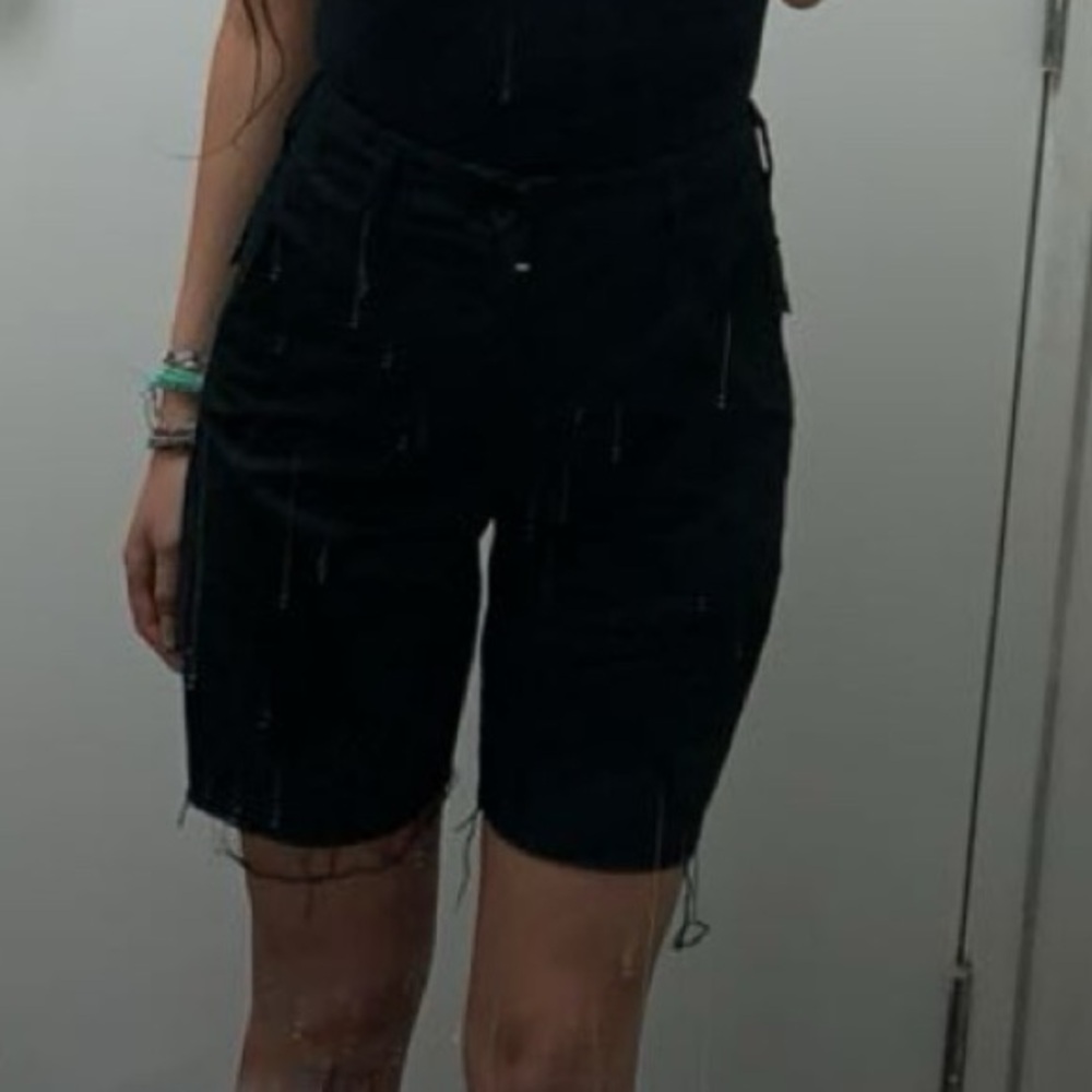 J. GALT black mid length cargo shorts